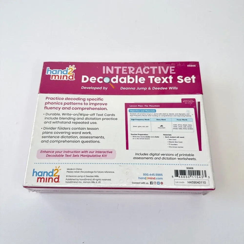 NEW Hand2Mind Interactive Decodable Text Set Lot of 3 Sealed CVC R-Controlled CV